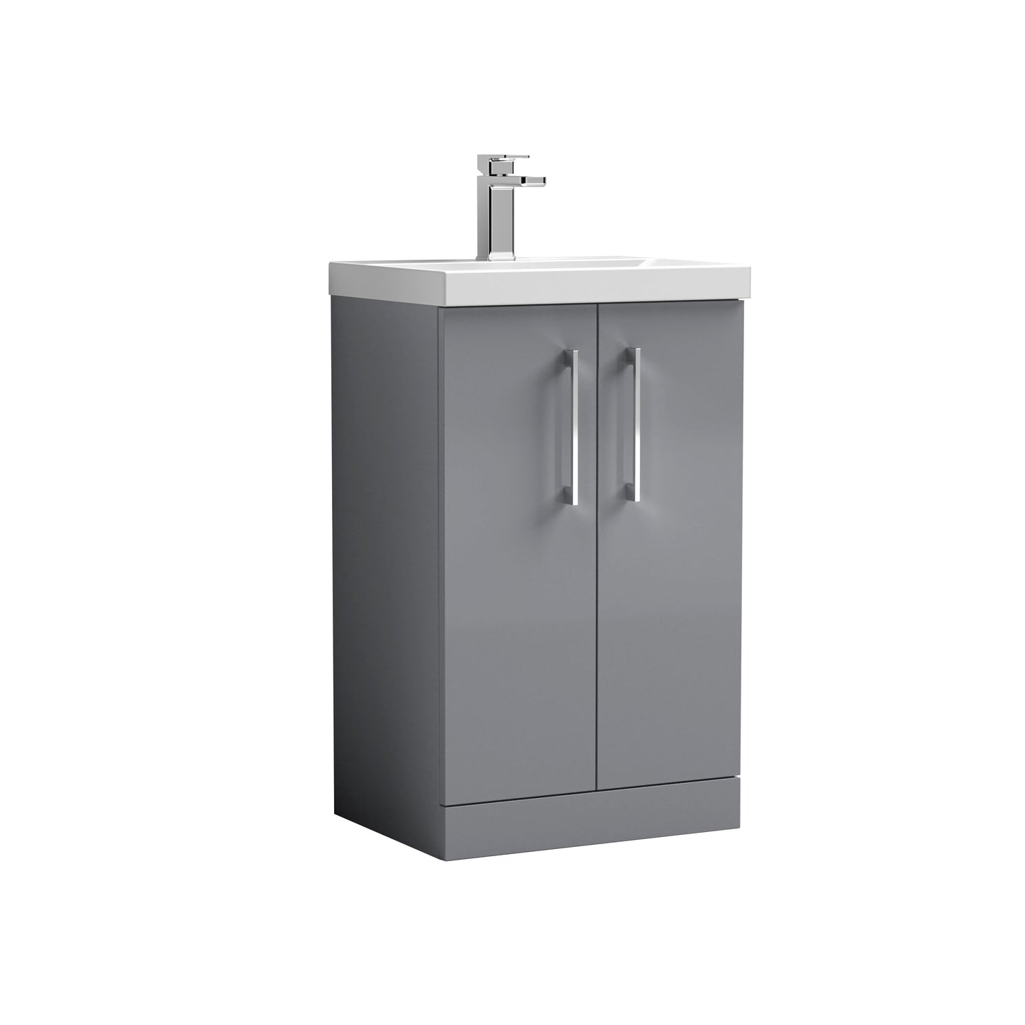 [BFLE2201A] Contemporary Floor Standing Vanity Unit with Mid-Edge Basin, Choice of Size - Cutout