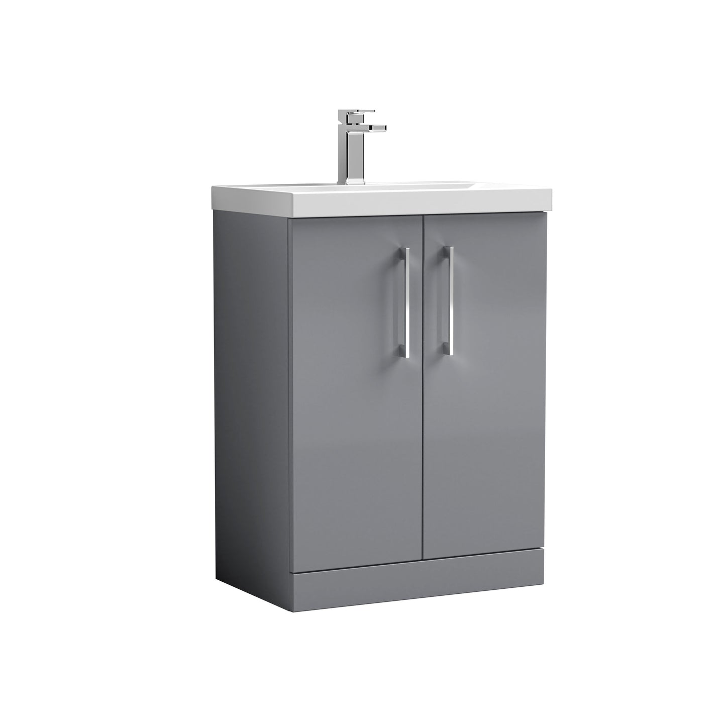 [BFLE2203A] Contemporary Floor Standing Vanity Unit with Mid-Edge Basin, Choice of Size - Cutout