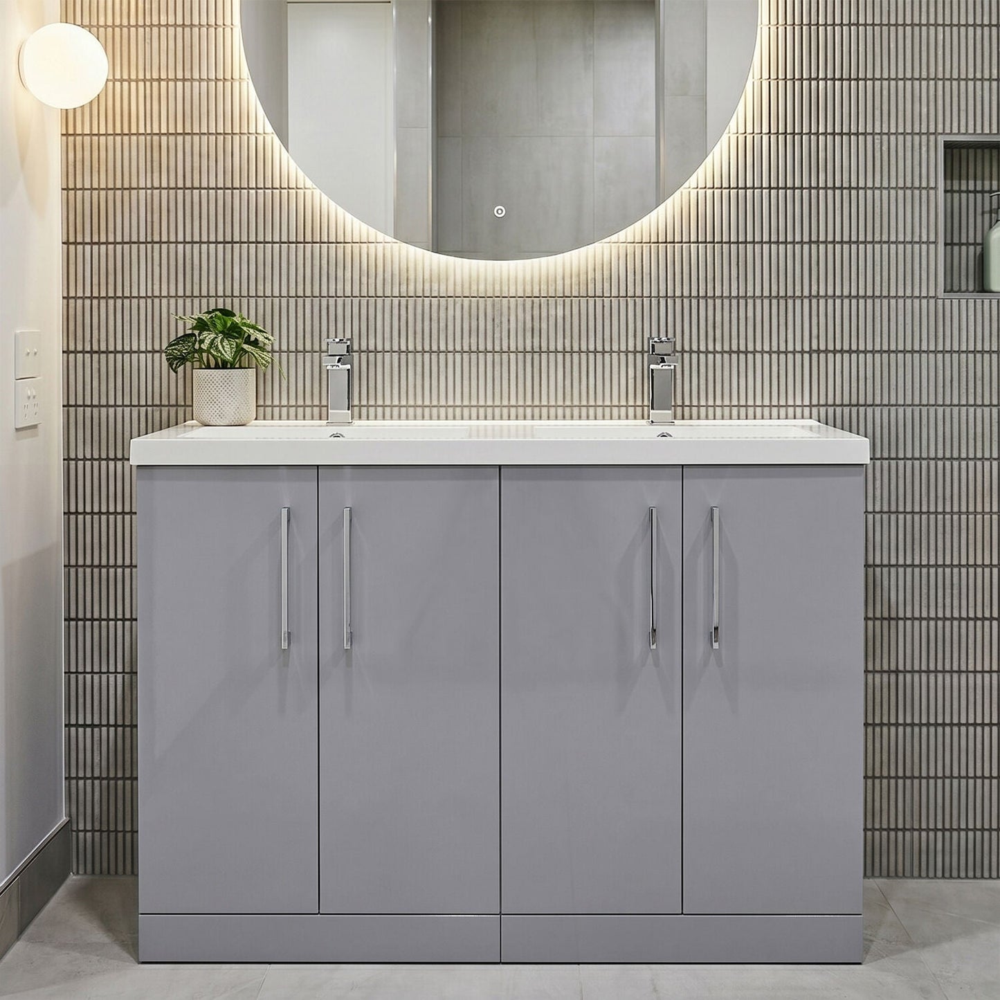 [BFLE2203C2] Bramshall Floor Standing 4 Door Vanity Basin Unit - Choice of Colour and Basin Type - Silo