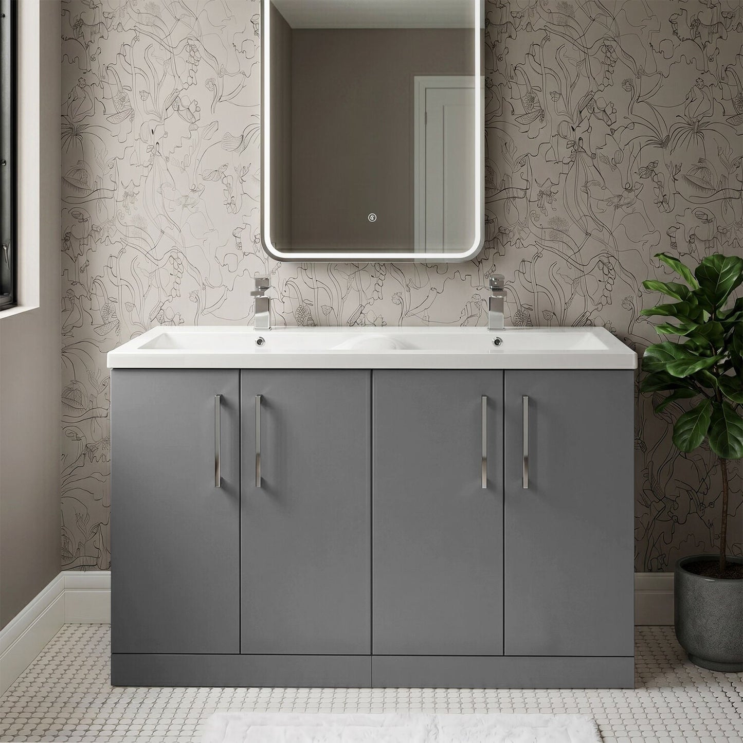 [BFLE2203F2] Bramshall Floor Standing 4 Door Vanity Basin Unit - Choice of Colour and Basin Type - Silo