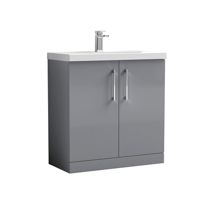 [BFLE2205A] Contemporary Floor Standing Vanity Unit with Mid-Edge Basin, Choice of Size - Cutout