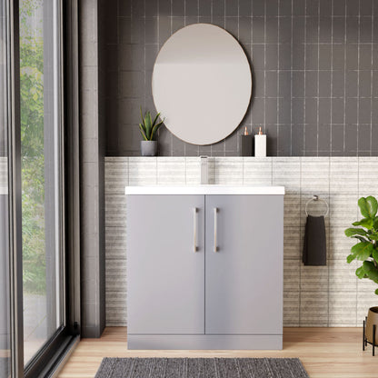 [BFLE2205A] Contemporary Floor Standing Vanity Unit with Mid-Edge Basin, Choice of Size - Lifestyle 1