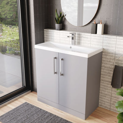 [BFLE2205A] Contemporary Floor Standing Vanity Unit with Mid-Edge Basin, Choice of Size - Lifestyle 3