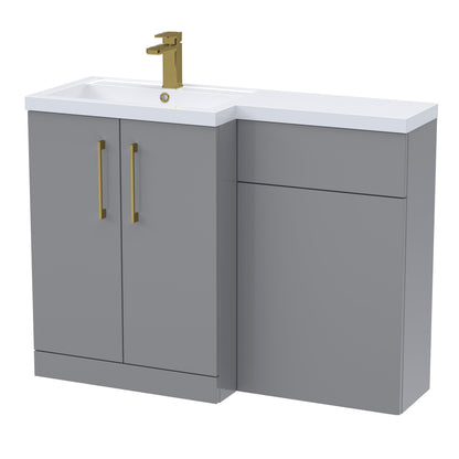 [BFLE2211LH017] Bramshall Combination Vanity Unit with Basin & WC, Left Hand, 1100mm x 390mm - Choice of Colour and Handle Finish - Cutout