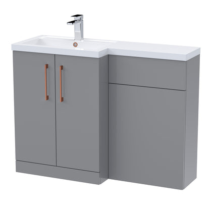 [BFLE2211LH019] Bramshall Combination Vanity Unit with Basin & WC, Left Hand, 1100mm x 390mm - Choice of Colour and Handle Finish - Cutout