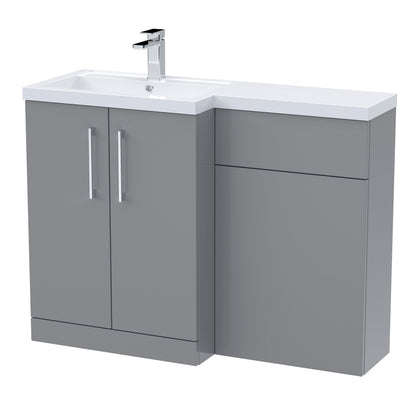 [BFLE2211L] Bramshall Combination Vanity Unit with Basin & WC, Left Hand, 1100mm x 390mm - Choice of Colour and Handle Finish - Cutout