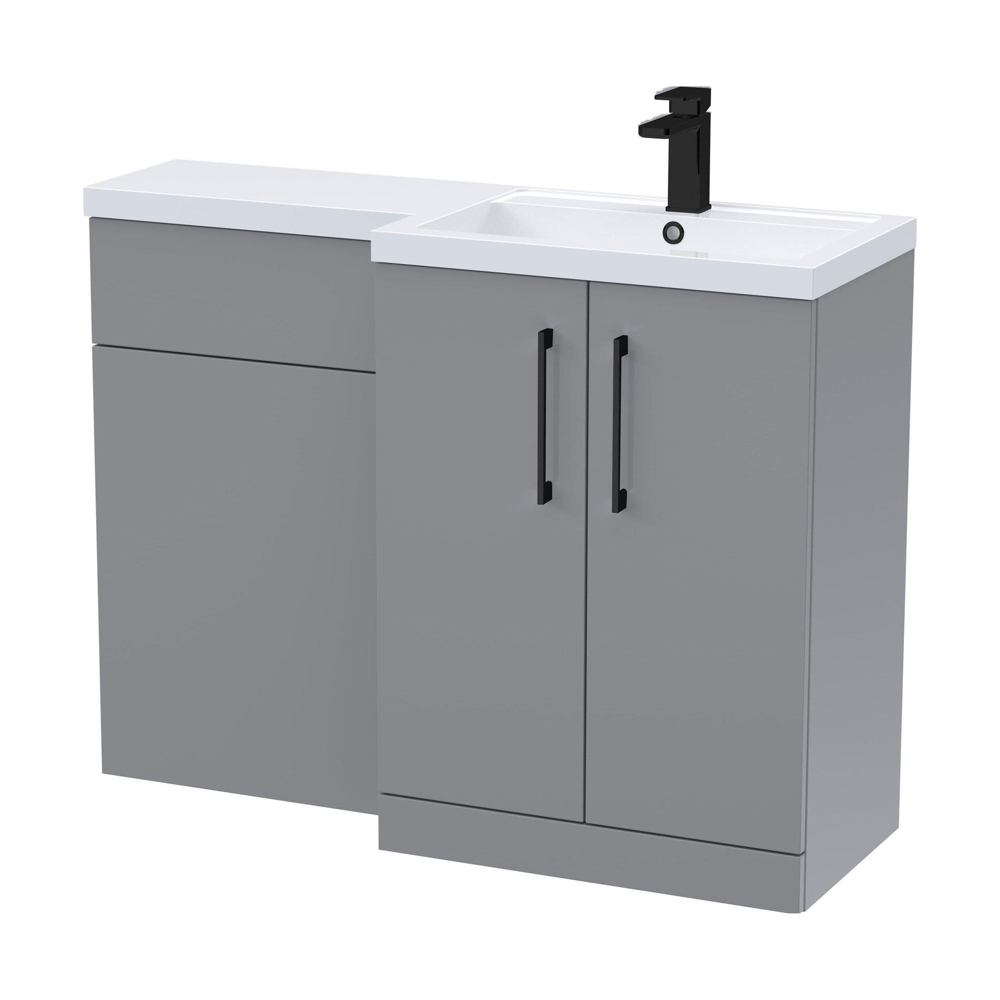 [BFLE2211RH018] Bramshall Combination Vanity Unit with Basin & WC, Right Hand, 1100mm x 390mm - Choice of Colour and Handle Finish - Cutout