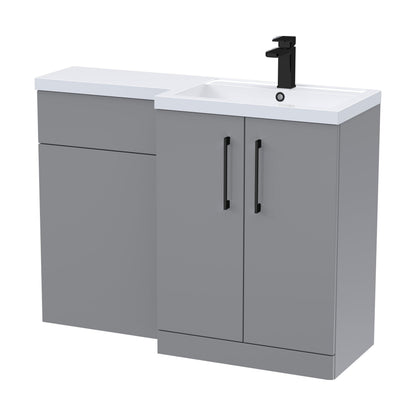 [BFLE2211RH018] Bramshall Combination Vanity Unit with Basin & WC, Right Hand, 1100mm x 390mm - Choice of Colour and Handle Finish - Cutout