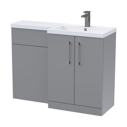 [BFLE2211RH716] Bramshall Combination Vanity Unit with Basin & WC, Right Hand, 1100mm x 390mm - Choice of Colour and Handle Finish - Cutout