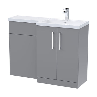 [BFLE2211R] Bramshall Combination Vanity Unit with Basin & WC, Right Hand, 1100mm x 390mm - Choice of Colour and Handle Finish - Cutout