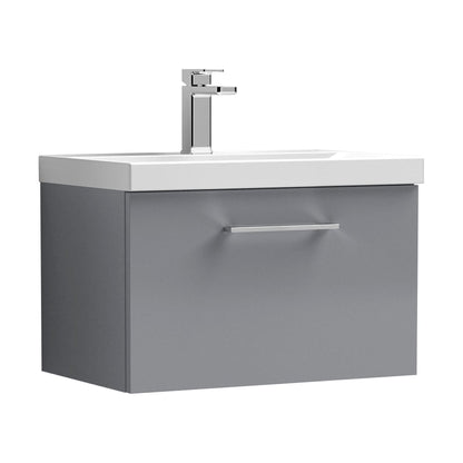 [BFLE2222A] Bramshall Wall Hung 1 Drawer Vanity Unit with Mid-Edge Ceramic Basin - Choice of Colour, Handle Finish and Size - Cutout