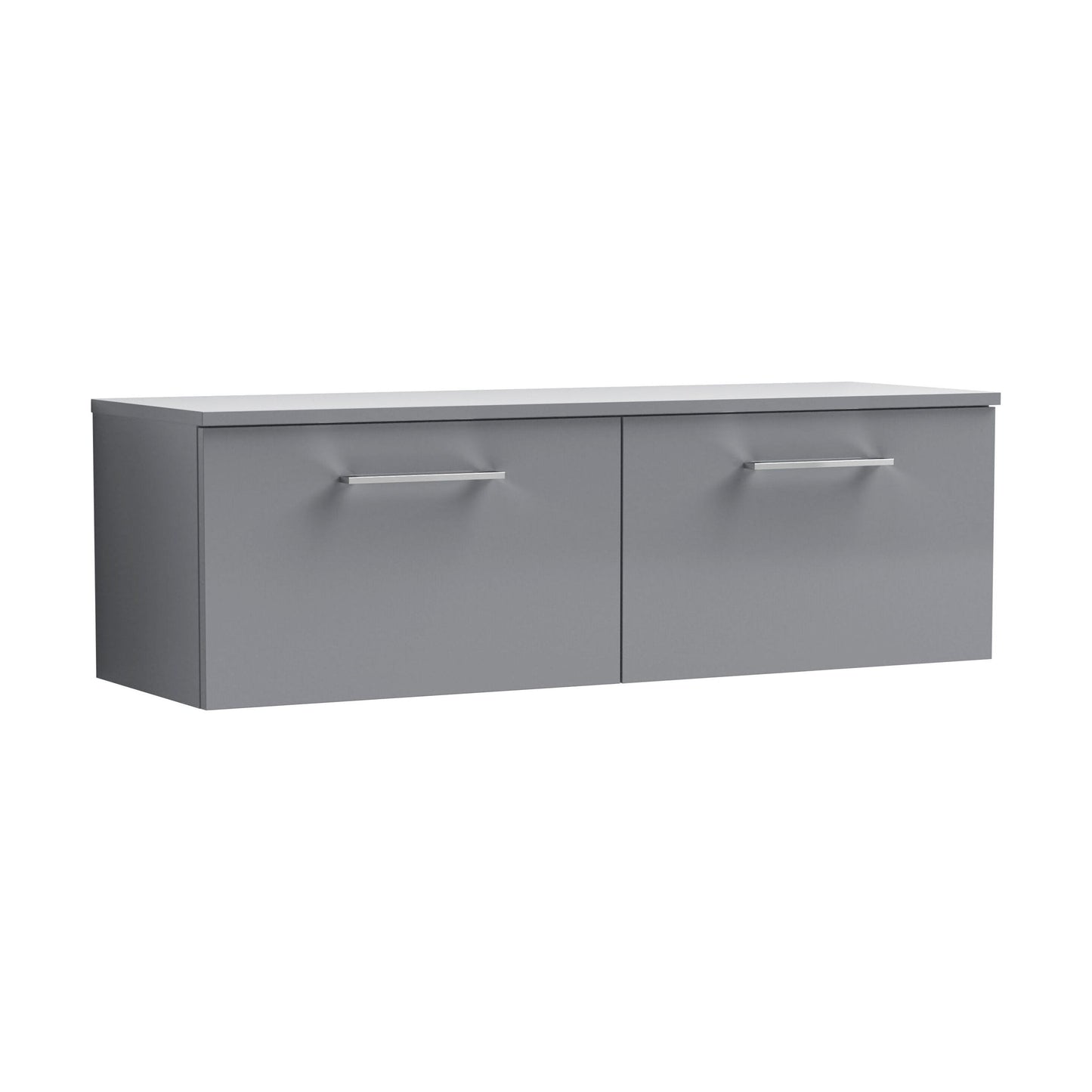 [BFLE2222W2] Balterley Level 1200mm Wall Hung 2 Drawer Vanity Unit with Worktop Stylish Storage Solution - Satin Grey - Cutout