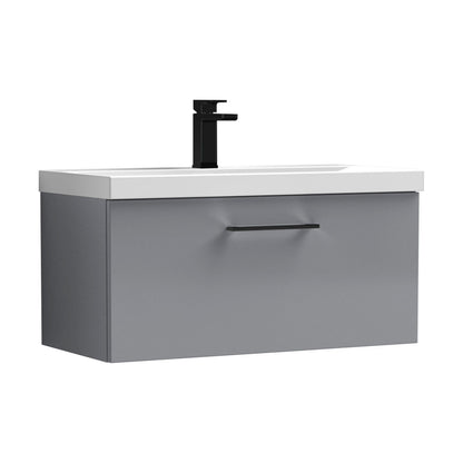 [BFLE2225AH018] Bramshall Wall Hung 1 Drawer Vanity Unit with Mid-Edge Ceramic Basin - Choice of Colour, Handle Finish and Size - Cutout