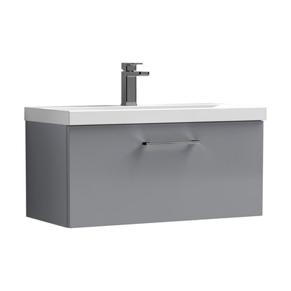 [BFLE2225AH716] Bramshall Wall Hung 1 Drawer Vanity Unit with Mid-Edge Ceramic Basin - Choice of Colour, Handle Finish and Size - Cutout