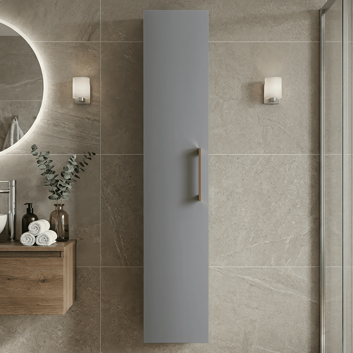 [BFLE2261H019] Bramshall 300mm Wall Hung 1 Door Tall Unit - Choice of Colour and Handle Finish - Silo