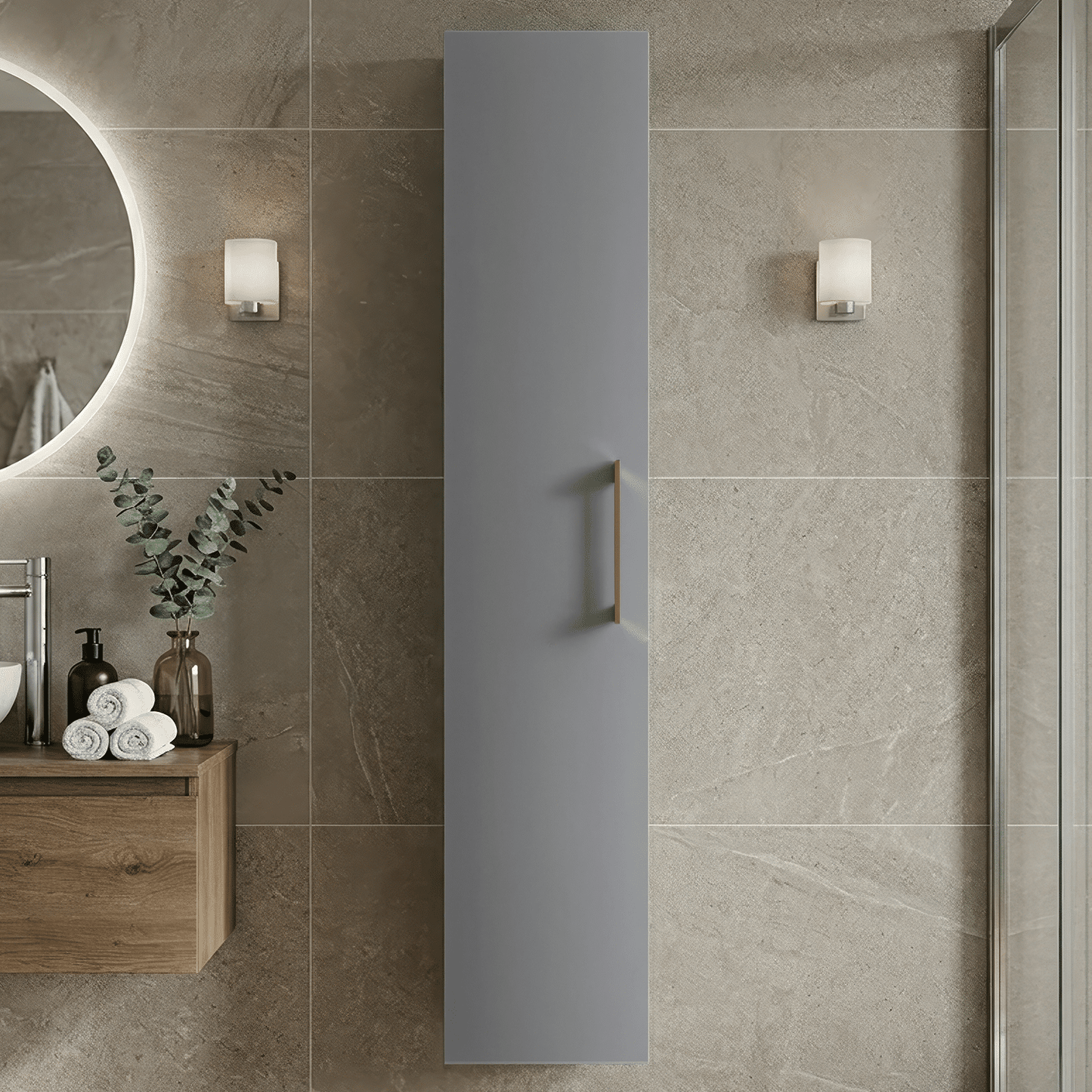 [BFLE2261H1516] Bramshall 300mm Wall Hung 1 Door Tall Unit - Choice of Colour and Handle Finish - Silo