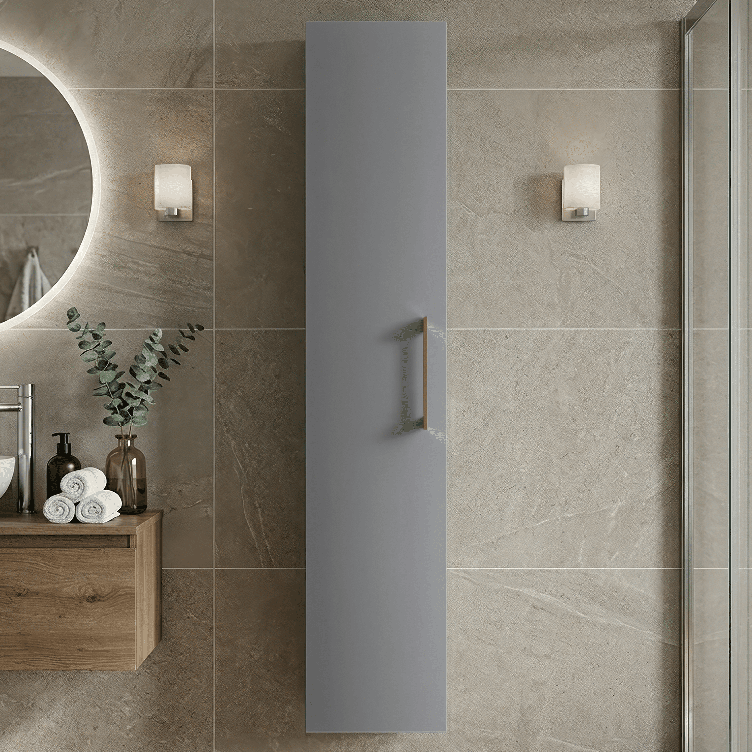 [BFLE2261H1516] Bramshall 300mm Wall Hung 1 Door Tall Unit - Choice of Colour and Handle Finish - Silo