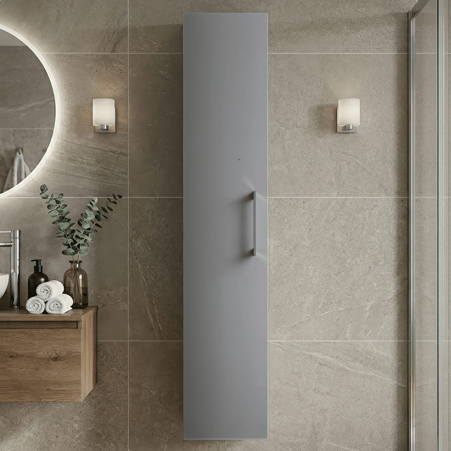 [BFLE2261H716] Bramshall 300mm Wall Hung 1 Door Tall Unit - Choice of Colour and Handle Finish - Silo