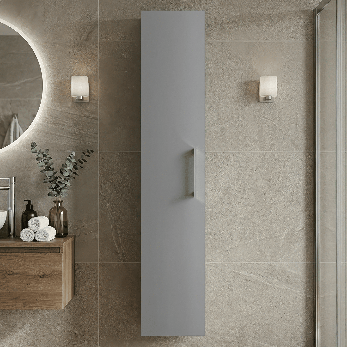 [BFLE2261] Bramshall 300mm Wall Hung 1 Door Tall Unit - Choice of Colour and Handle Finish - Silo