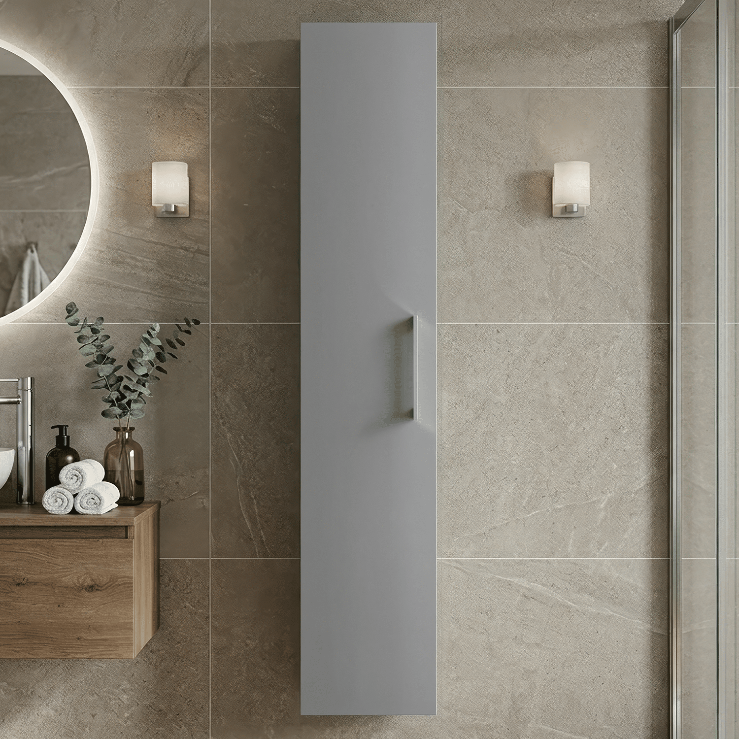 [BFLE2261] Bramshall 300mm Wall Hung 1 Door Tall Unit - Choice of Colour and Handle Finish - Silo