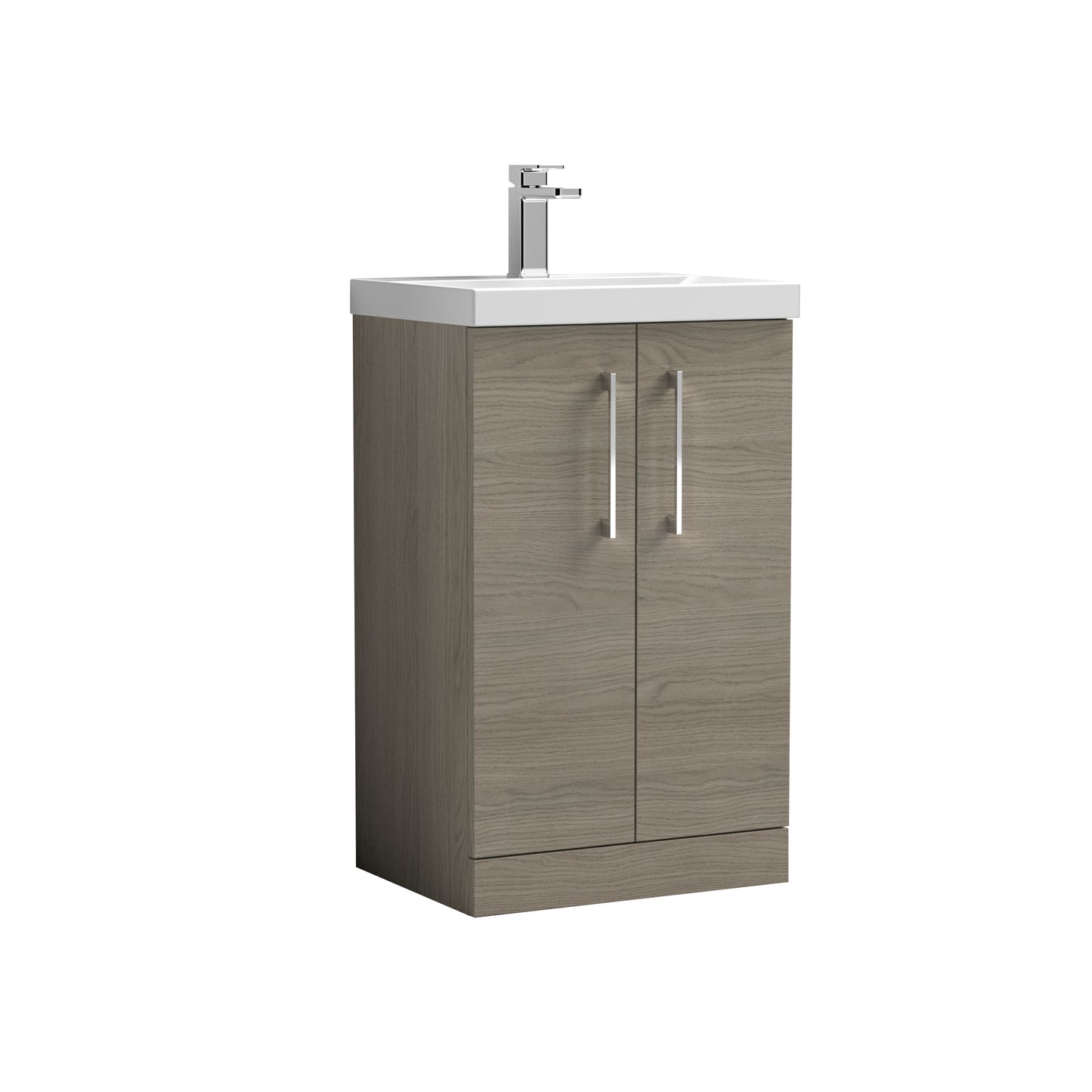 [BFLE2501A] Contemporary Floor Standing Vanity Unit with Mid-Edge Basin, Choice of Size - Cutout