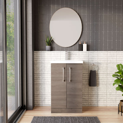 [BFLE2501A] Contemporary Floor Standing Vanity Unit with Mid-Edge Basin, Choice of Size - Lifestyle 1