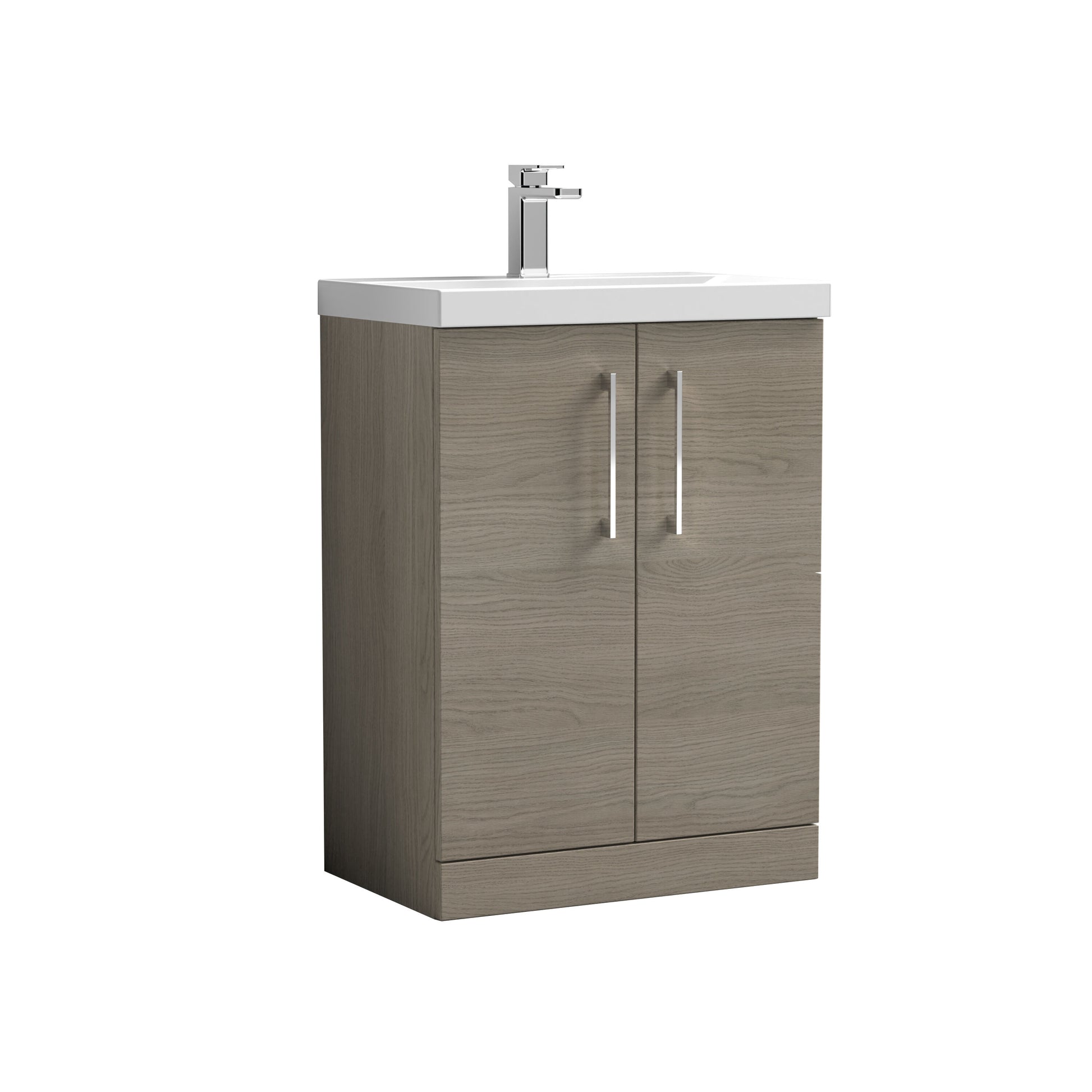 [BFLE2503A] Contemporary Floor Standing Vanity Unit with Mid-Edge Basin, Choice of Size - Cutout