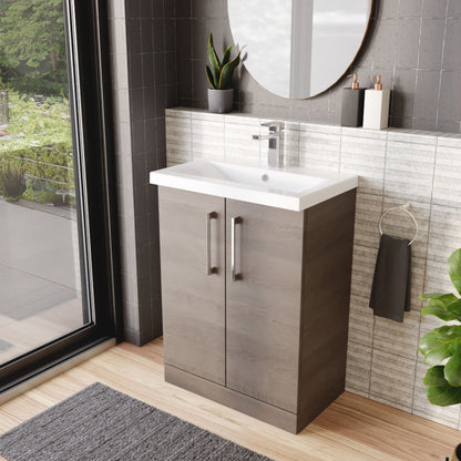 [BFLE2503A] Contemporary Floor Standing Vanity Unit with Mid-Edge Basin, Choice of Size - Lifestyle 3