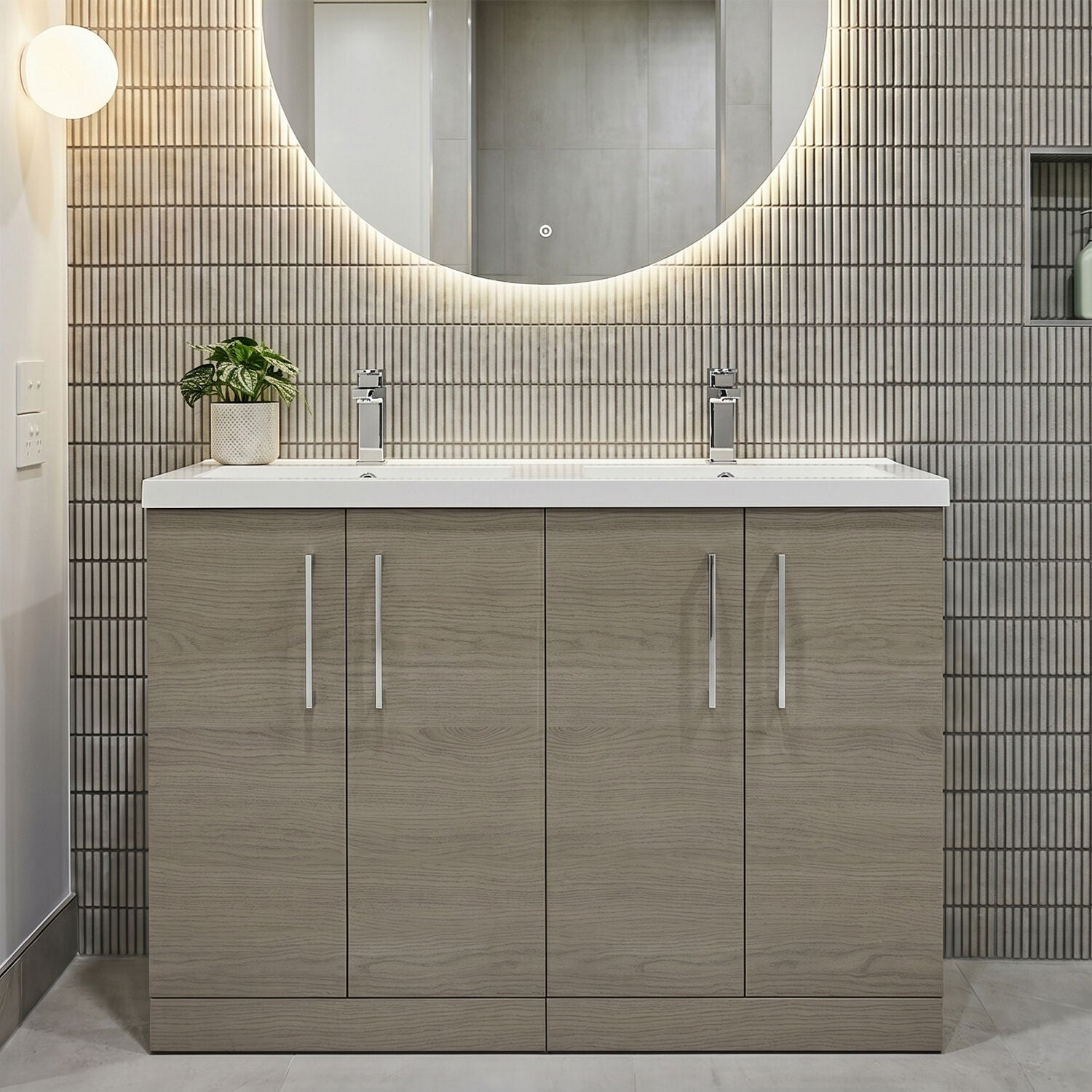 [BFLE2503C2] Bramshall Floor Standing 4 Door Vanity Basin Unit - Choice of Colour and Basin Type - Silo
