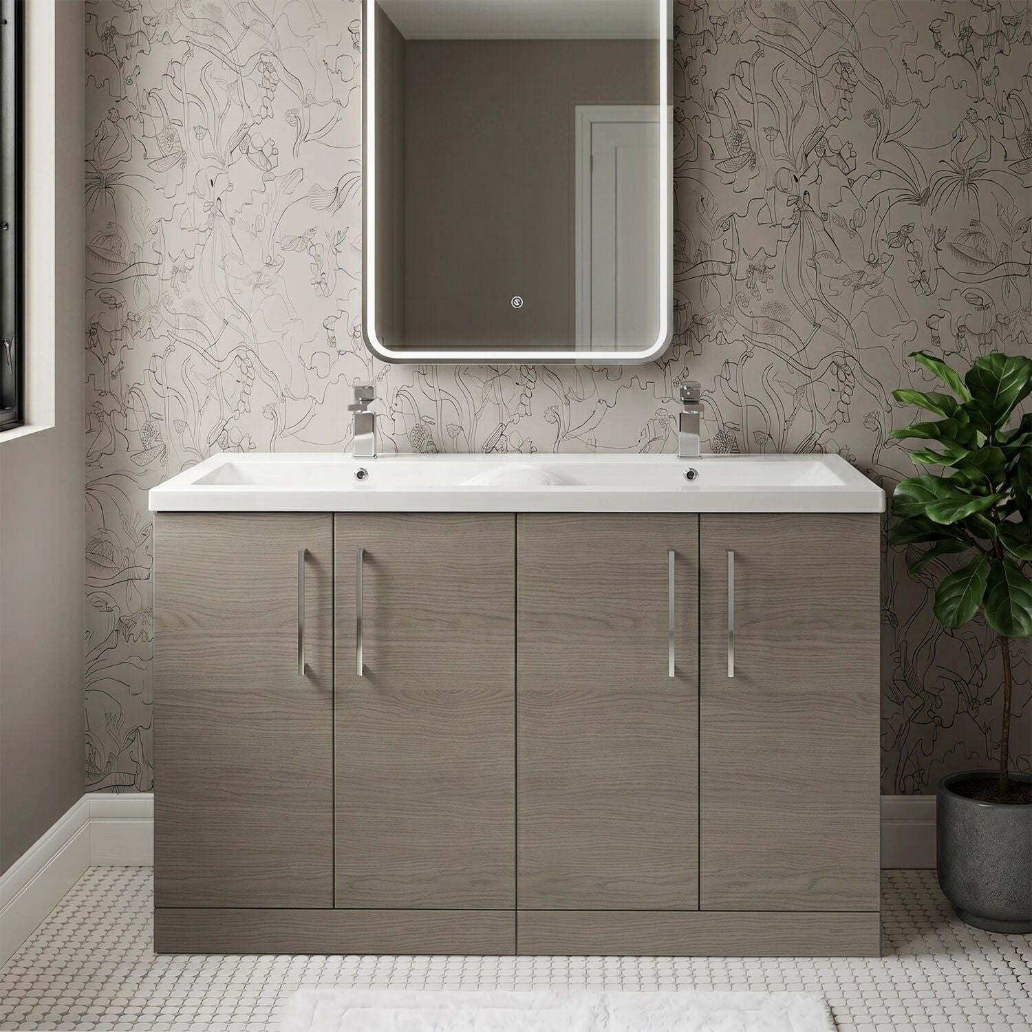 [BFLE2503F2] Bramshall Floor Standing 4 Door Vanity Basin Unit - Choice of Colour and Basin Type - Silo