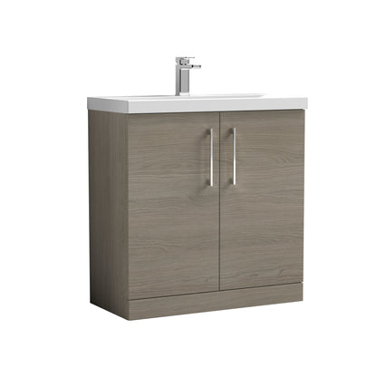 [BFLE2505A] Contemporary Floor Standing Vanity Unit with Mid-Edge Basin, Choice of Size - Cutout