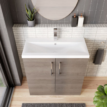 [BFLE2505A] Contemporary Floor Standing Vanity Unit with Mid-Edge Basin, Choice of Size - Lifestyle 2