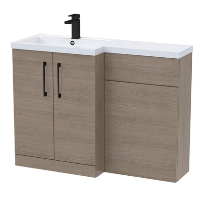 [BFLE2511LH018] Bramshall Combination Vanity Unit with Basin & WC, Left Hand, 1100mm x 390mm - Choice of Colour and Handle Finish - Cutout