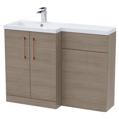 [BFLE2511LH019] Bramshall Combination Vanity Unit with Basin & WC, Left Hand, 1100mm x 390mm - Choice of Colour and Handle Finish - Cutout