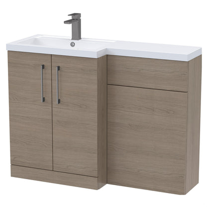 [BFLE2511LH716] Bramshall Combination Vanity Unit with Basin & WC, Left Hand, 1100mm x 390mm - Choice of Colour and Handle Finish - Cutout