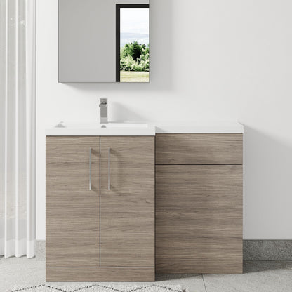 [BFLE2511L] Bramshall Combination Vanity Unit with Basin & WC, Left Hand, 1100mm x 390mm - Choice of Colour and Handle Finish - Lifestyle 1