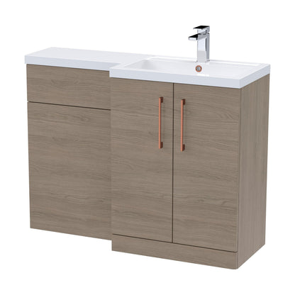 [BFLE2511RH019] Bramshall Combination Vanity Unit with Basin & WC, Right Hand, 1100mm x 390mm - Choice of Colour and Handle Finish - Cutout