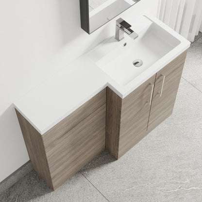 [BFLE2511R] Bramshall Combination Vanity Unit with Basin & WC, Right Hand, 1100mm x 390mm - Choice of Colour and Handle Finish - Lifestyle 2