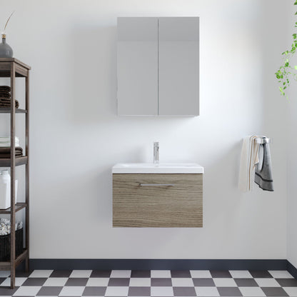 [BFLE2522A] Bramshall Wall Hung 1 Drawer Vanity Unit with Mid-Edge Ceramic Basin - Choice of Colour, Handle Finish and Size - Lifestyle 1