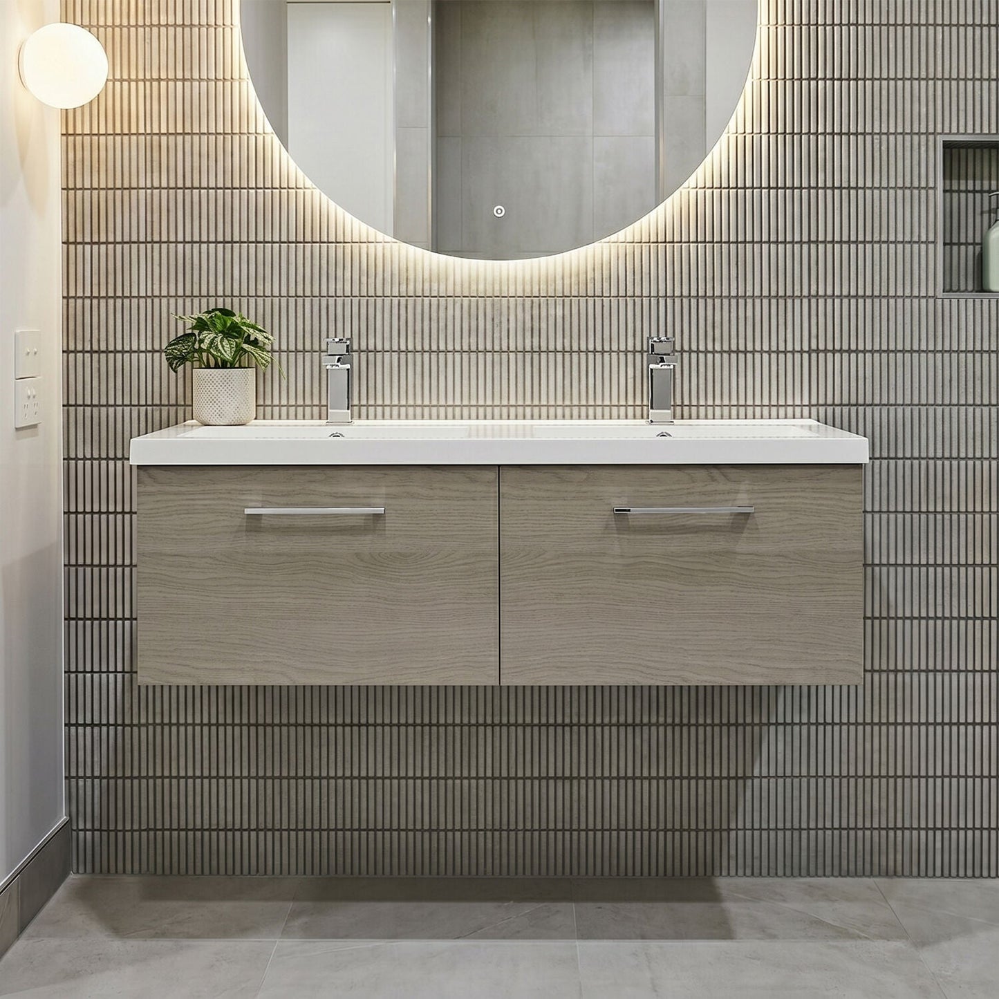 [BFLE2522C2] Bramshall Wall Hung 2 Drawer Vanity Basin Unit - 1200mm - Choice of Colour and Basin Type - Silo