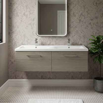 [BFLE2522F2] Bramshall 1200mm Wall Hung 2-Drawer Vanity Unit with Double Basin for Modern Bathroom Storage - Choice of Colour - Silo