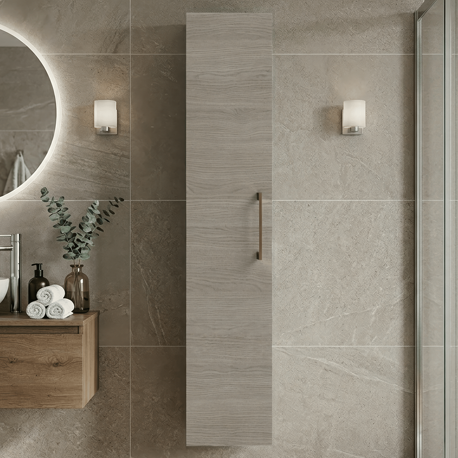 [BFLE2561H1516] Bramshall 300mm Wall Hung 1 Door Tall Unit - Choice of Colour and Handle Finish - Silo