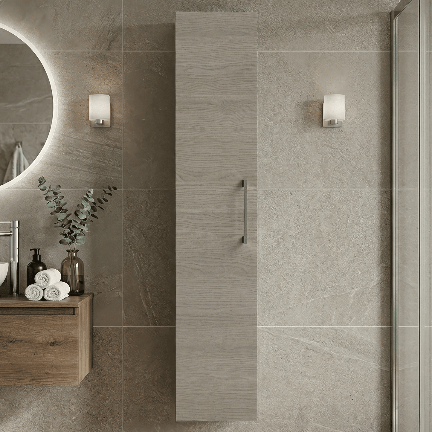 [BFLE2561H716] Bramshall 300mm Wall Hung 1 Door Tall Unit - Choice of Colour and Handle Finish - Silo