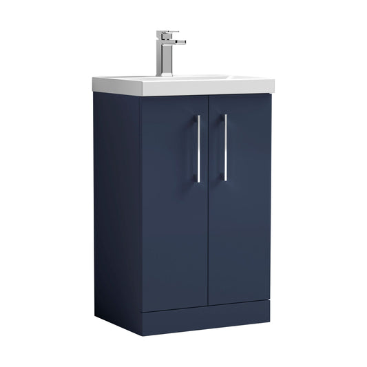[BFLE2901D] Balterley  Floor Standing 2 Soft Close Door & Bathroom Vanity Unit Basin, Midnight Blue, 500mm - Cutout