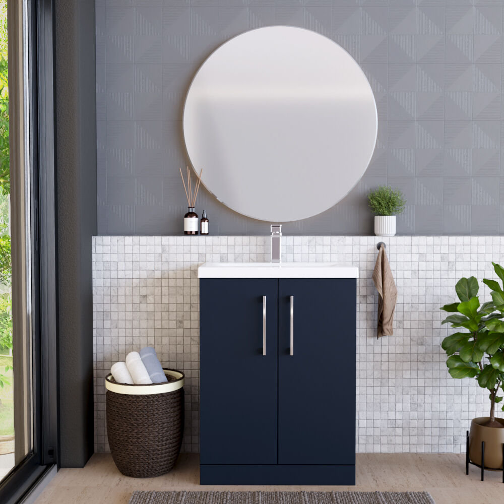 [BFLE2903A] Contemporary Floor Standing Vanity Unit with Mid-Edge Basin, Choice of Size - Lifestyle 1