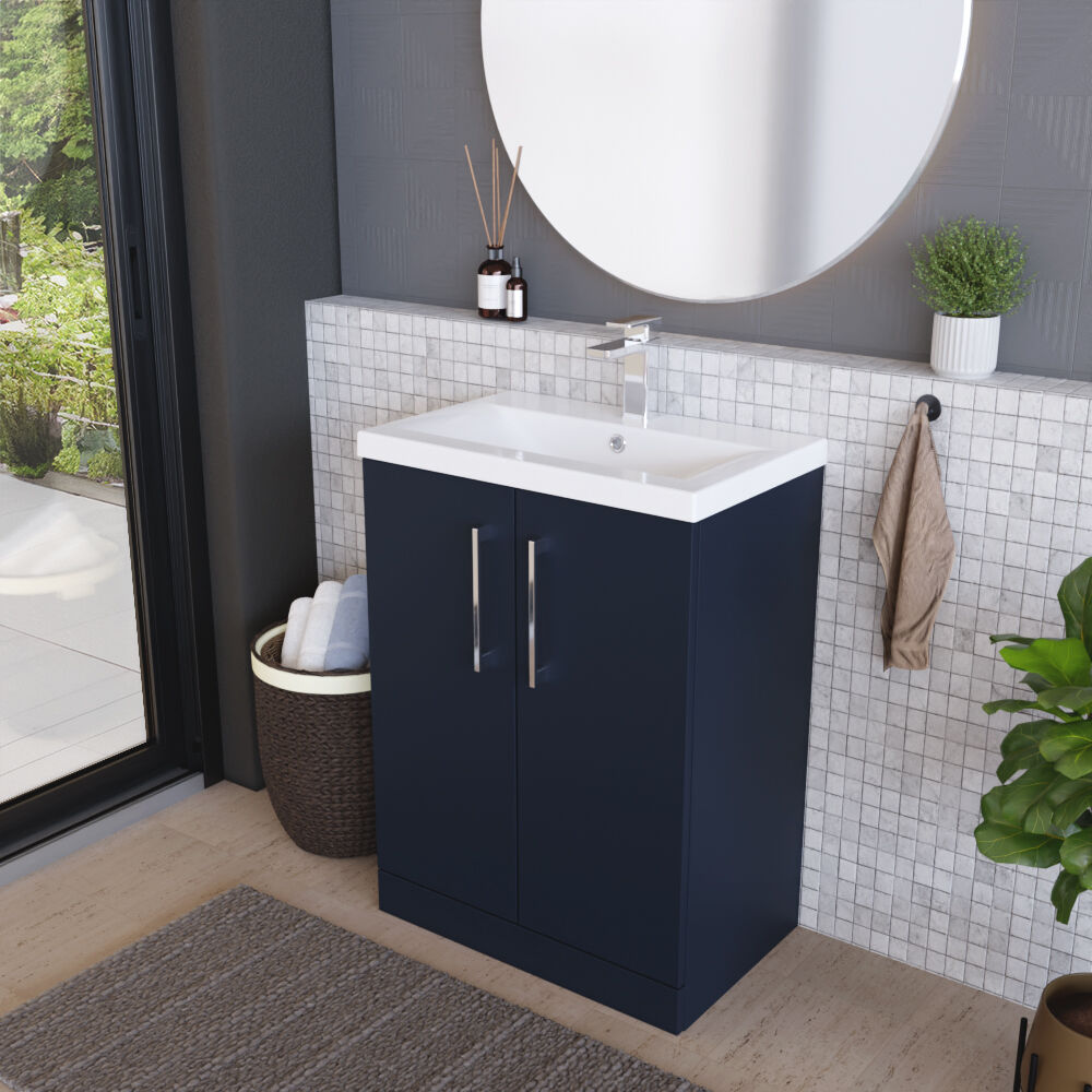 [BFLE2903A] Contemporary Floor Standing Vanity Unit with Mid-Edge Basin, Choice of Size - Lifestyle 3