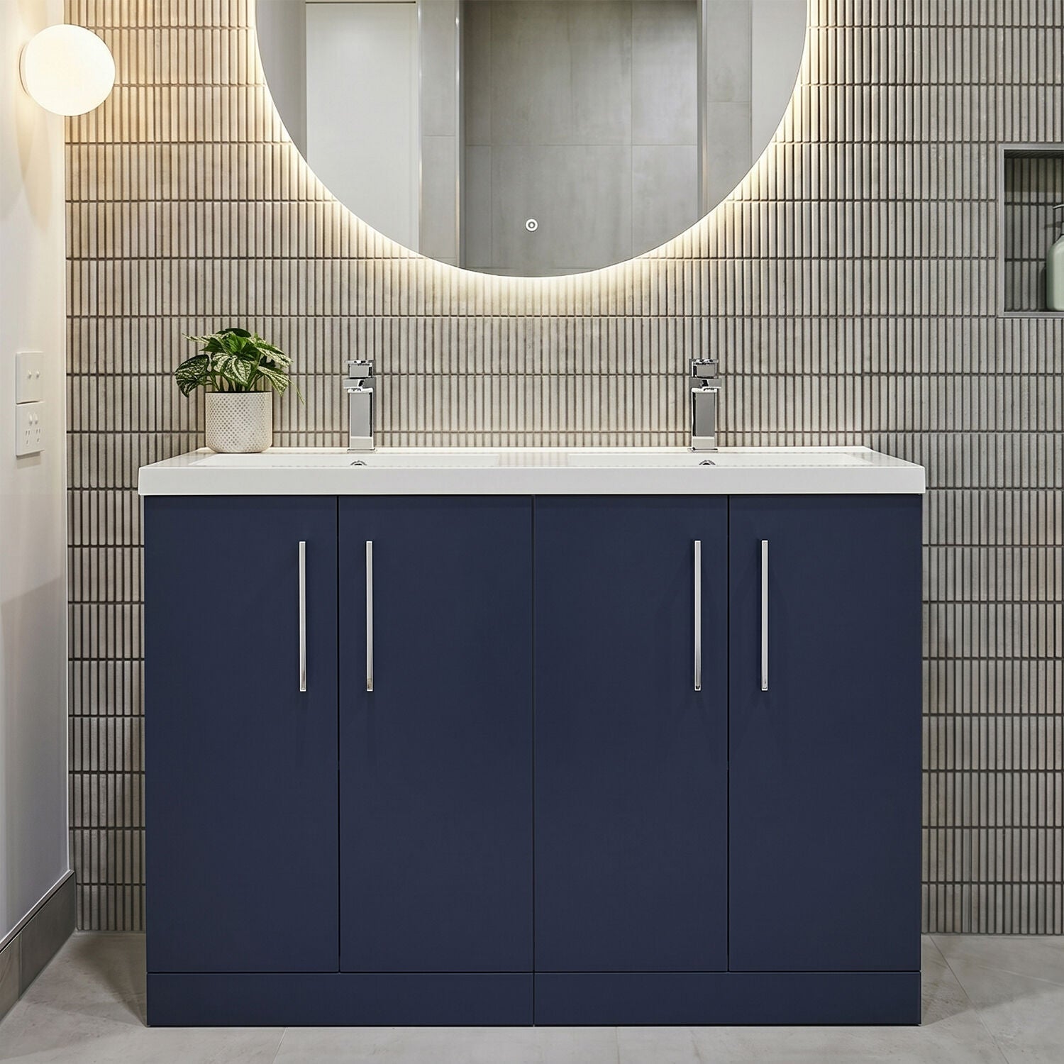 [BFLE2903C2] Bramshall Floor Standing 4 Door Vanity Basin Unit - Choice of Colour and Basin Type - Silo