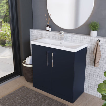 [BFLE2905A] Contemporary Floor Standing Vanity Unit with Mid-Edge Basin, Choice of Size - Lifestyle 3