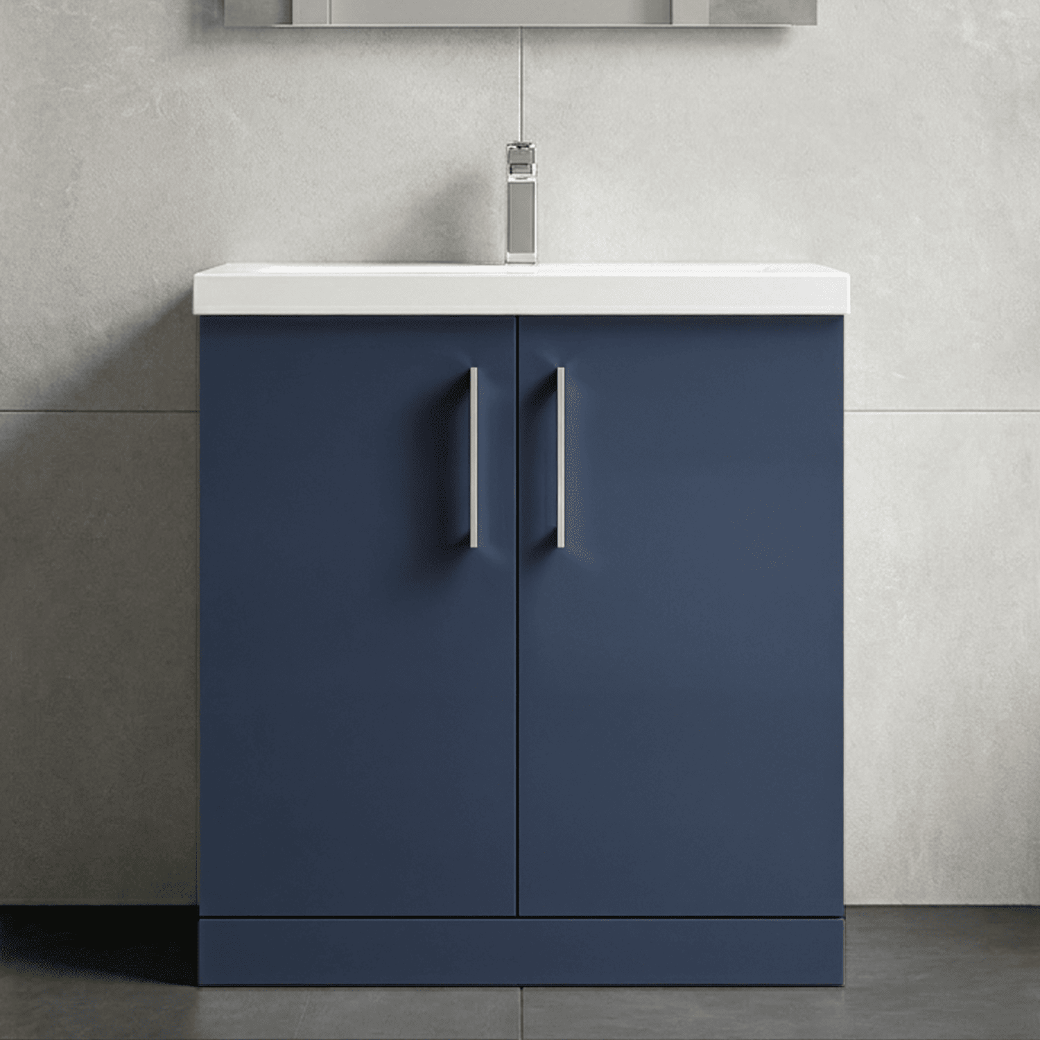 [BFLE2905A] Contemporary Floor Standing Vanity Unit with Mid-Edge Basin, Choice of Size - Silo