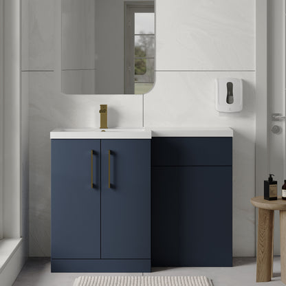[BFLE2911LH017] Bramshall Combination Vanity Unit with Basin & WC, Left Hand, 1100mm x 390mm - Choice of Colour and Handle Finish - Lifestyle 1
